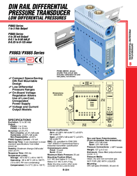 Thumbnail of document Data Sheet - PX663-10D5V Din Rail Mountable, Differential Press. Transmitters